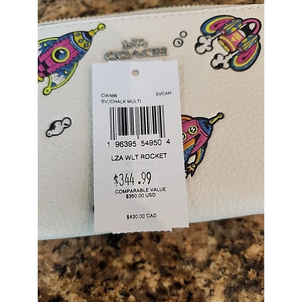 Coach  COSMIC COACH LONG ZIP AROUND WALLET WITH ROCKET PRINT CW864 Rocket‎